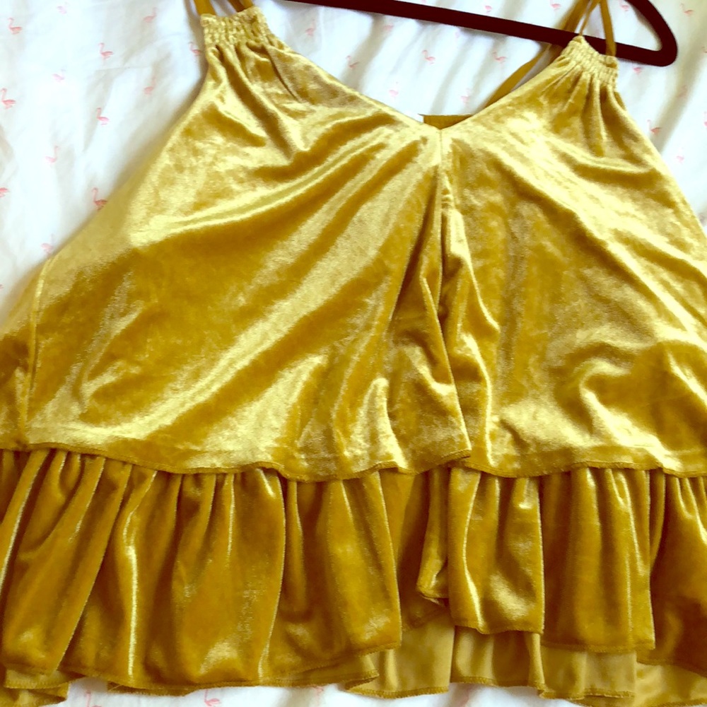 Velvet Ruffled Cami - Picture 2 of 7